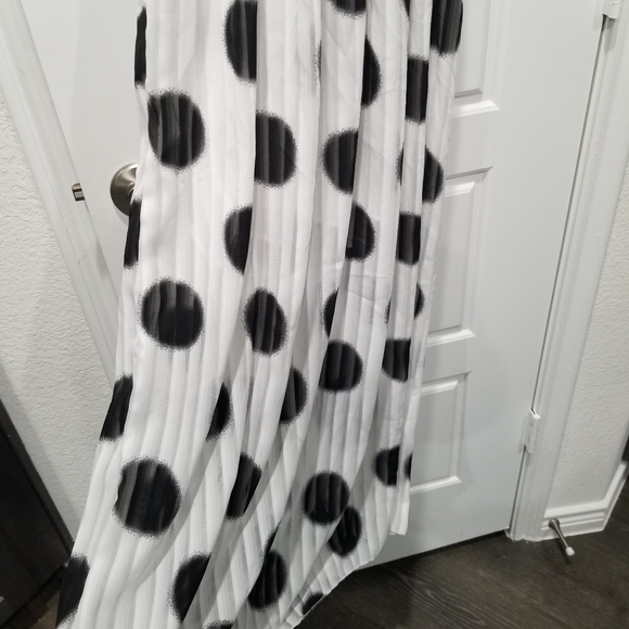 Strapless Maxi Dress Beach Tropical Summer Dress White Black Dot - Picture 5 of 8